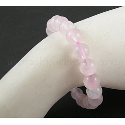 Natural Rose Quartz Beaded Stretch Bracelets US-B072-1