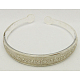 Ideas for Valentines Day for Her Zinc Alloy Engraved Cuff Bangles US-BJEW-55D-66-2