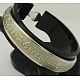 Ideas for Valentines Day for Her Zinc Alloy Engraved Cuff Bangles US-BJEW-55D-66-3