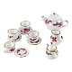 Porcelain Tea Set Decorations US-SJEW-R026-1