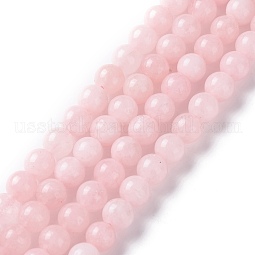 Natural White Jade Imitation Pink Opal Beads Strands US-G-I299-F05-6mm