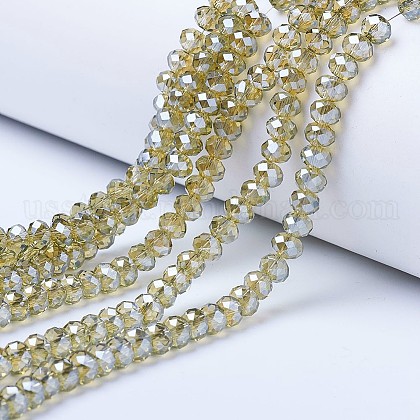 Electroplate Glass Beads Strands US-EGLA-A034-T8mm-A01-1