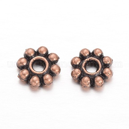 Alloy Daisy Spacer Beads US-PALLOY-L166-31R-1