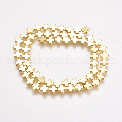 Electroplate Non-magnetic Synthetic Hematite Beads Strands US-G-K239-21A-1