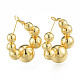 Brass Round Ball Wrap Hoop Earrings for Women US-EJEW-N011-83-1