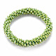 AB Color Plated Faceted Opaque Glass Beads Stretch Bracelets US-BJEW-S144-003D-09-2