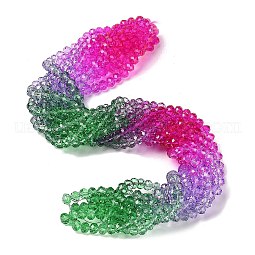 Transparent Painted Glass Beads Strands US-DGLA-A034-T8mm-A06