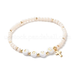 Glass Beads Stretch Bracelets US-BJEW-JB06577-04