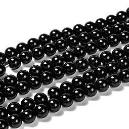 Natural Eyeless Obsidian Beads Strands US-X-G-K123-06-8mm