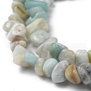 Natural Flower Amazonite Chips Beads Strands US-G-M205-12