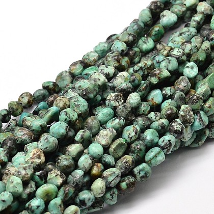 Natural African Turquoise(Jasper) Nuggets Beads Strands US-G-J335-43-1
