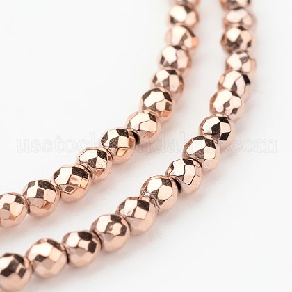 Eco-Friendly Long-Lasting Plated Non-magnetic Synthetic Hematite Smooth Beads Strands US-G-I175-34-3mm-RG-1