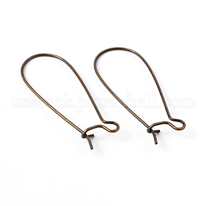 Brass Hoop Earrings Findings Kidney Ear Wires US-EC221-NFAB-1
