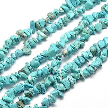 Synthetic Turquoise Chip Bead Strands US-G-M205-77-1