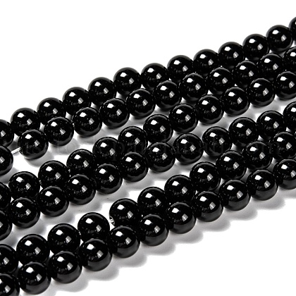 Natural Eyeless Obsidian Beads Strands US-X-G-K123-06-8mm-1