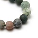 Frosted Natural Indian Agate Round Bead Strands US-G-M063-8mm-01-2