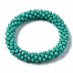 Faceted Opaque Glass Beads Stretch Bracelets US-BJEW-S144-002E-03-2