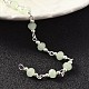 Silver Color Plated Brass Handmade Glass Beaded Chains US-AJEW-JB00196-2