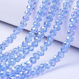 Electroplate Glass Beads Strands US-EGLA-A034-T6mm-B09