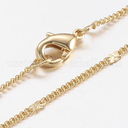 Brass Chain Necklaces US-MAK-L009-12G-1