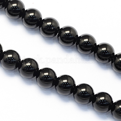 Round Natural Black Onyx Beads Strands US-G-S119-10mm-1