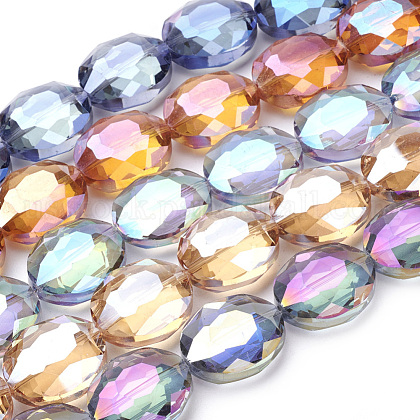 Electroplate Glass Beads Strands US-EGLA-S072-24x20mm-M-1