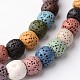 Dyed Round Synthetic Lava Rock Beads Strands US-G-F259-09-8mm-1