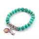 Synthetic Turquoise Beads Stretch Charm Bracelets US-BJEW-JB04024-M-2