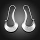 Silver Color Plated Brass Oval Hoop Earrings US-EJEW-BB11969-2