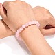 Natural Rose Quartz Beaded Stretch Bracelets US-B072-1-4