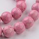 Dyed Natural Fossil Beads Strands US-G-E328-8mm-03-2