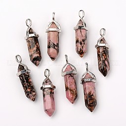 Natural Rhodonite Double Terminated Pointed Pendants US-G-F295-05D