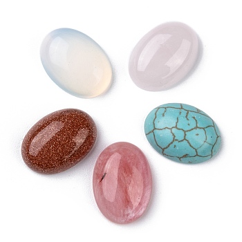 Gemstone Cabochons, Oval, Mixed Stone, Mixed Color, 18x13x6mm