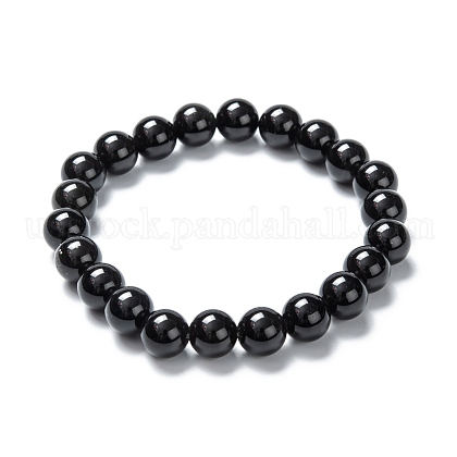 Natural Obsidian Stretch Beaded Bracelets US-G-A185-01A-1