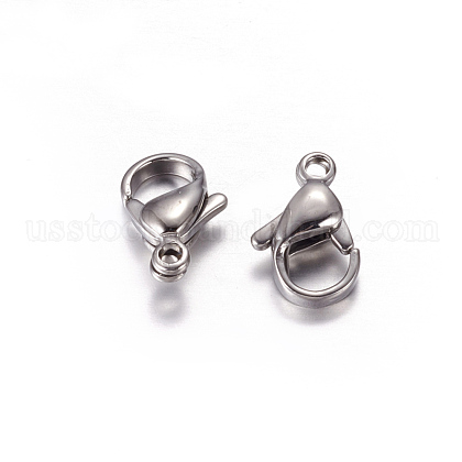 304 Stainless Steel Lobster Claw Clasps US-STAS-E002-1