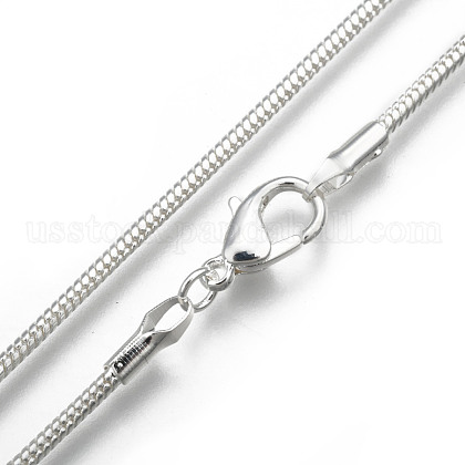 Brass Round Snake Chain Necklaces US-NJEW-BB10864-20-1