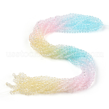 Transparent Glass Beads Strands US-GLAA-E036-07A-1
