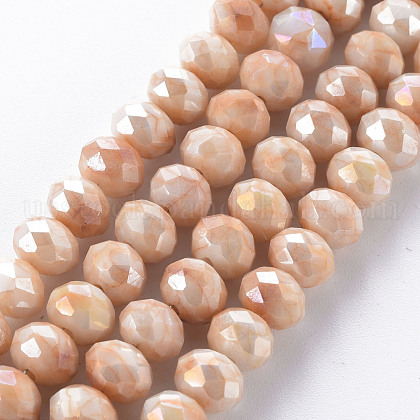Opaque Baking Painted Glass Beads Strands US-EGLA-N006-010A-B08-1