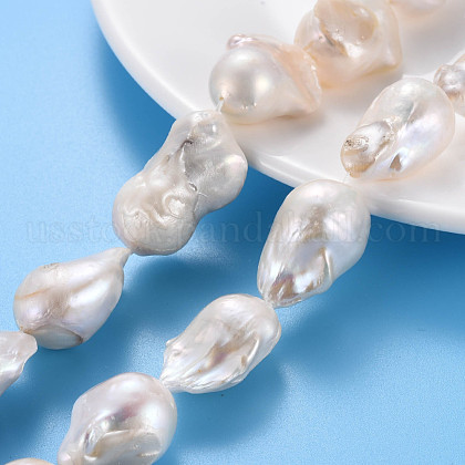 Natural Baroque Pearl Keshi Pearl Beads Strands US-PEAR-S019-04B-1