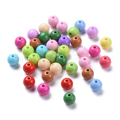 Solid Chunky Acrylic Ball Beads US-SACR-R812-10mm-M-1
