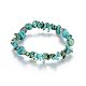 Natural Turquoise Chips Stretch Bracelets US-BJEW-BB16534-F-1