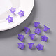 Purple Frosted Transparent Acrylic Flower Beads US-X-PLF018-15-7