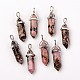 Natural Rhodonite Double Terminated Pointed Pendants US-G-F295-05D-1