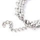 304 Stainless Steel Mesh Chain Bracelets US-BJEW-H545-05P-2
