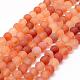 Frosted Natural Carnelian Beads Strands US-G-F372-8mm-1