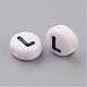 Flat Round with Letter L Acrylic Beads US-X-PL37C9070-L-2