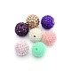 Chunky Resin Rhinestone Bubblegum Ball Beads US-CLAY-G007-M-2