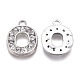 Alloy Rhinestone Letter Charms US-RB-A052-01-3