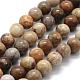 Natural Fossil Coral Beads Strands US-G-G763-12-6mm-1