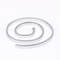 304 Stainless Steel Box Chain Necklaces US-NJEW-F227-09P-08